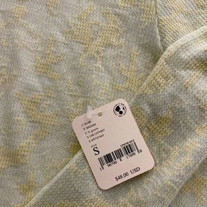 Free People lime green sheer turtleneck.